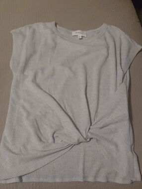 Korye Grey Twist Front Knit Top - Women